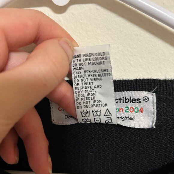 Vintage Heirloom Collectibles Black Sweater with Snowflake Pattern Sz S - Picture 3 of 4